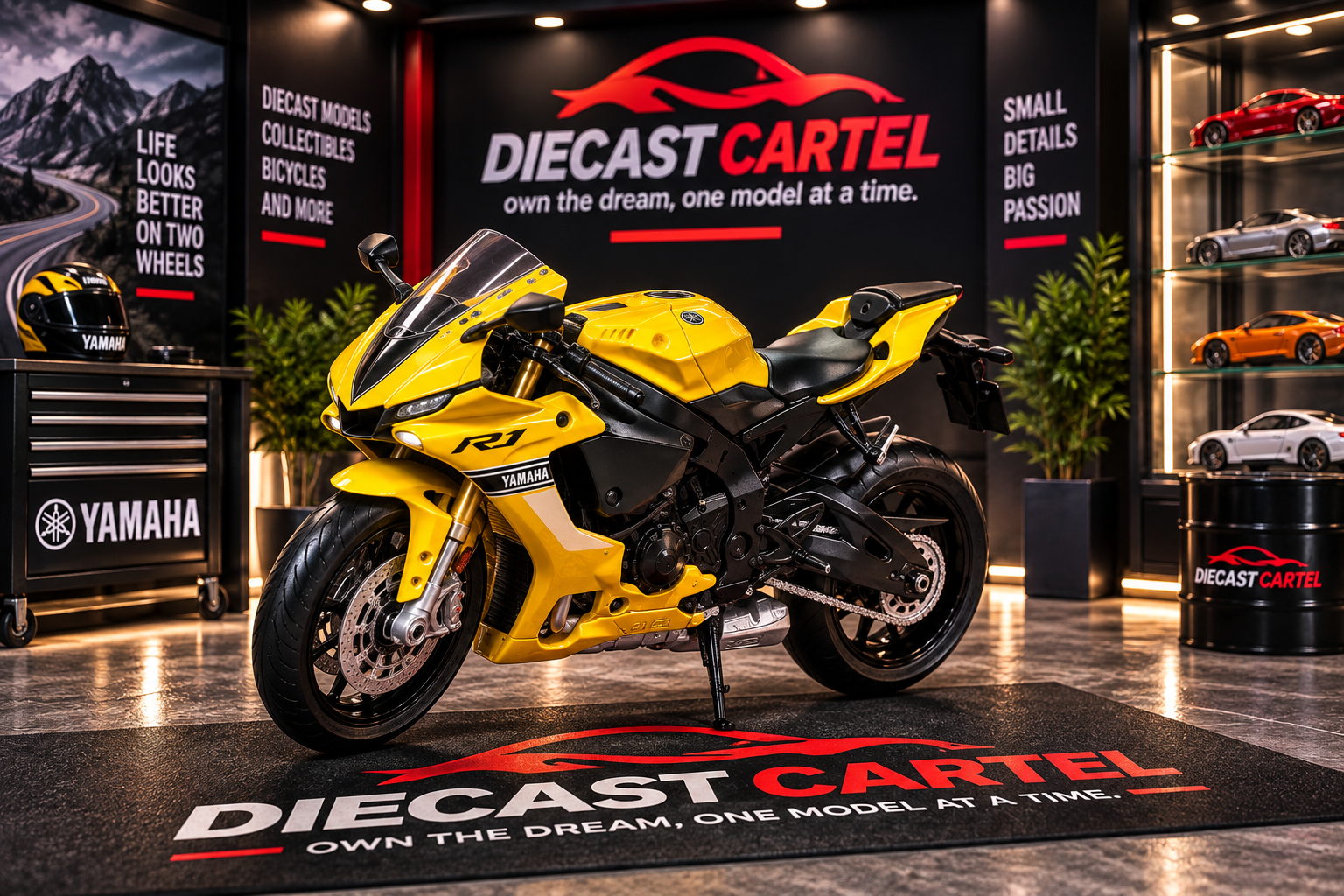 1:18 scale Yamaha YZF-R1 motorcycle model