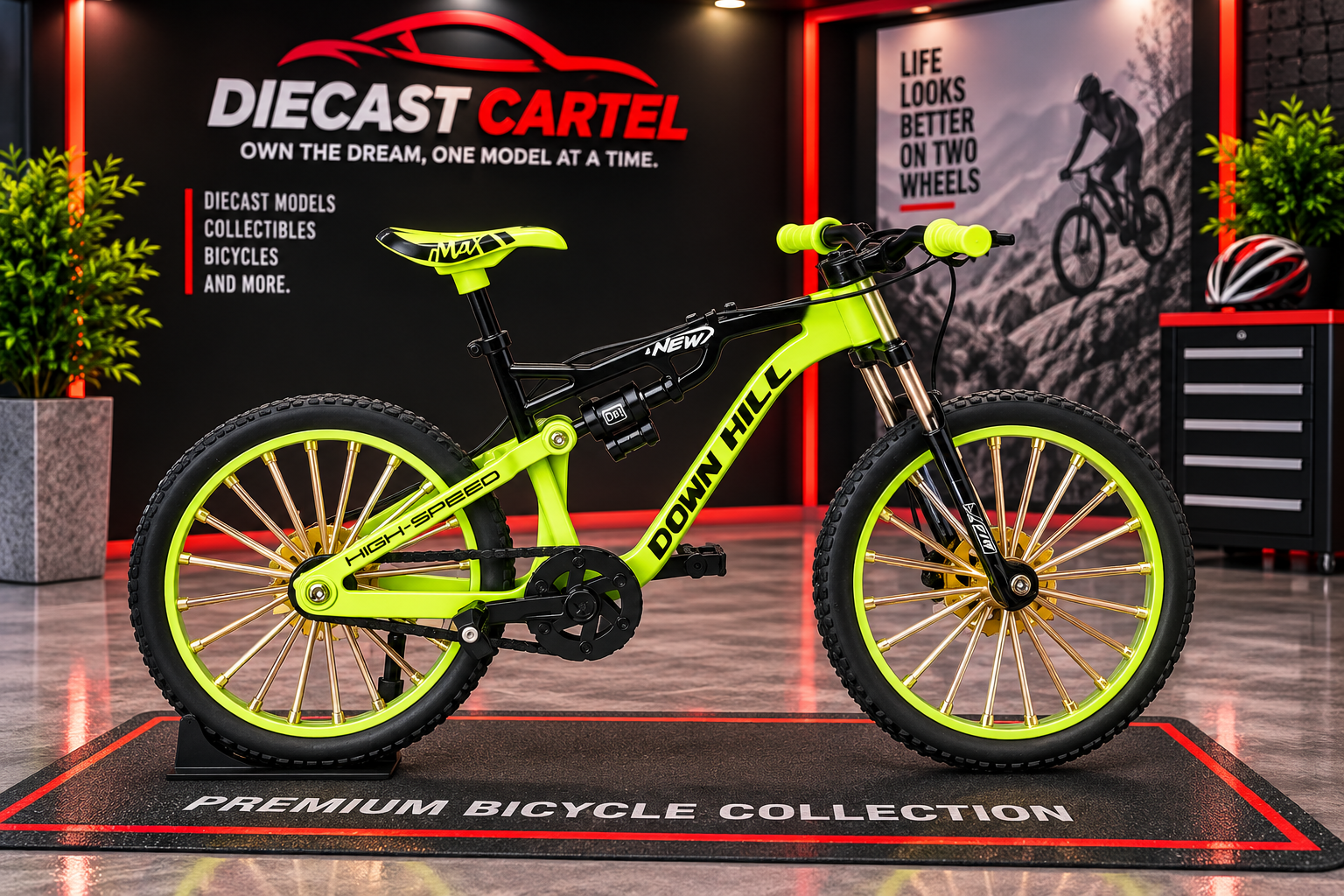 1:10 scale mountain bicycle model
