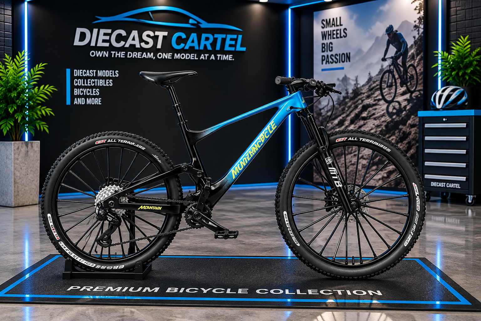 1:10 scale mountain bicycle model