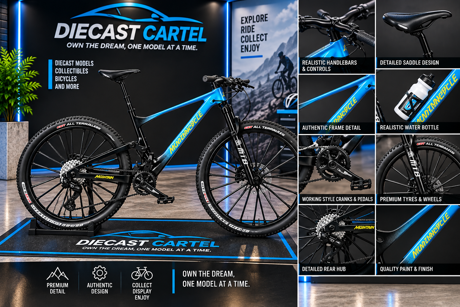 1:10 scale mountain bicycle model