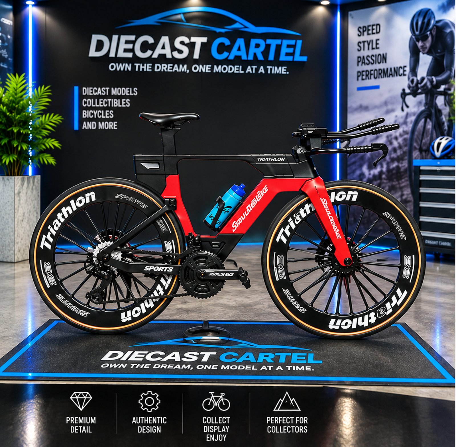 1:10 scale triathlon bicycle model
