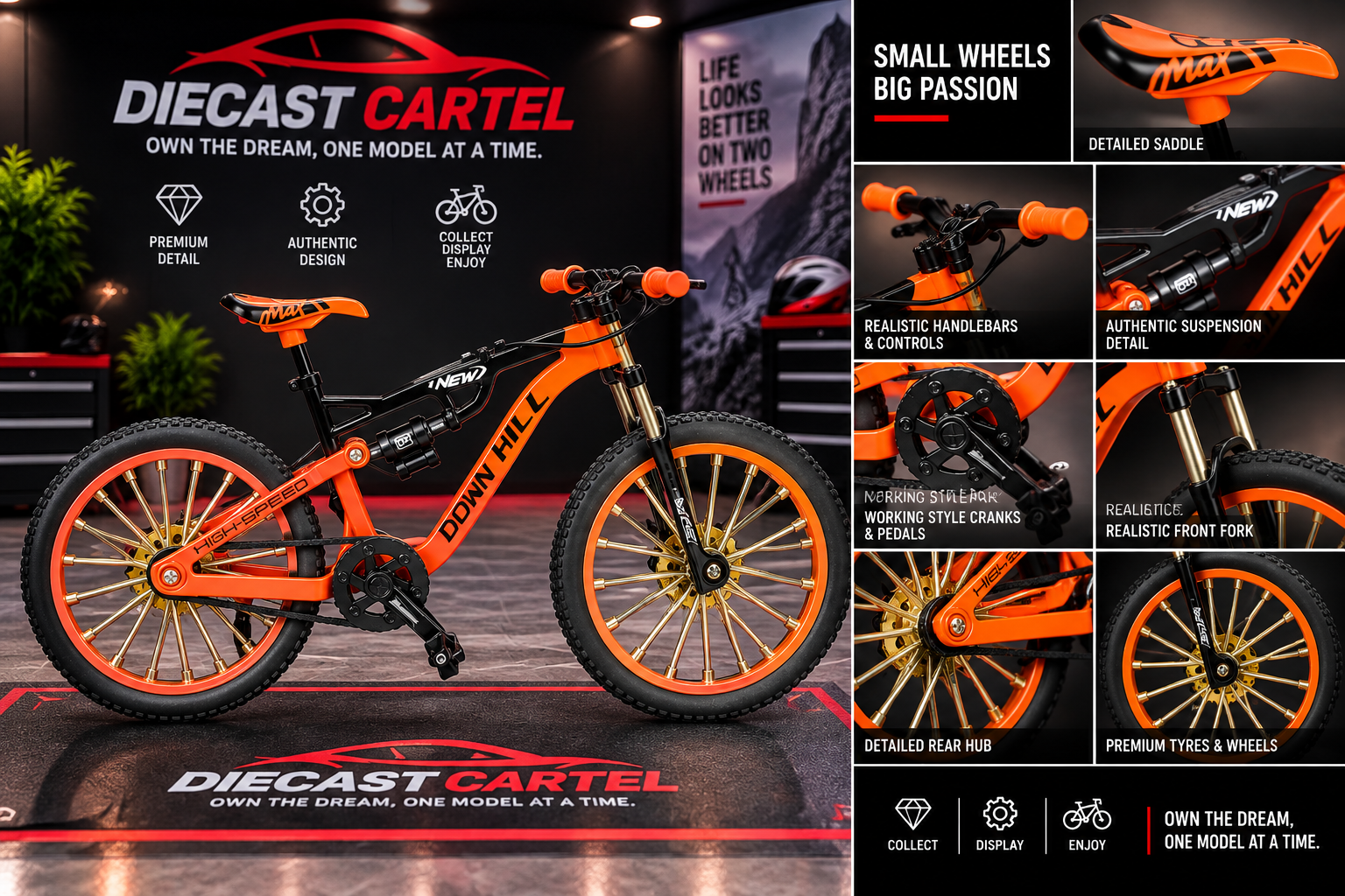 1:10 scale mountain bicycle model