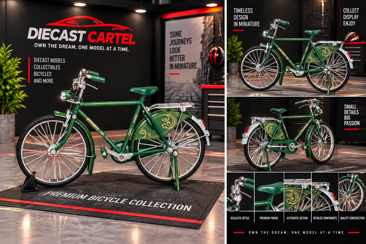 1:10 scale classic bicycle model