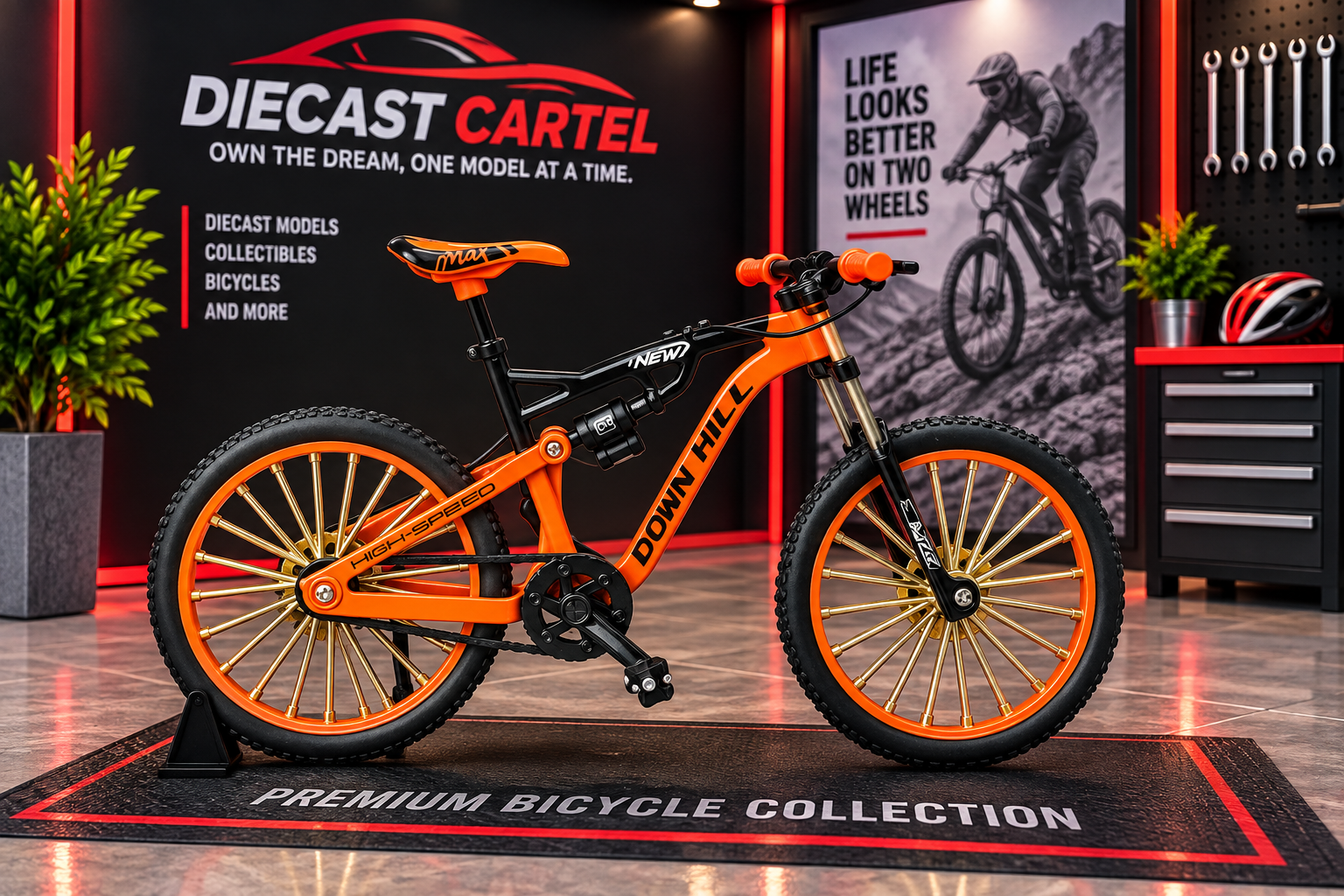 1:10 scale mountain bicycle model