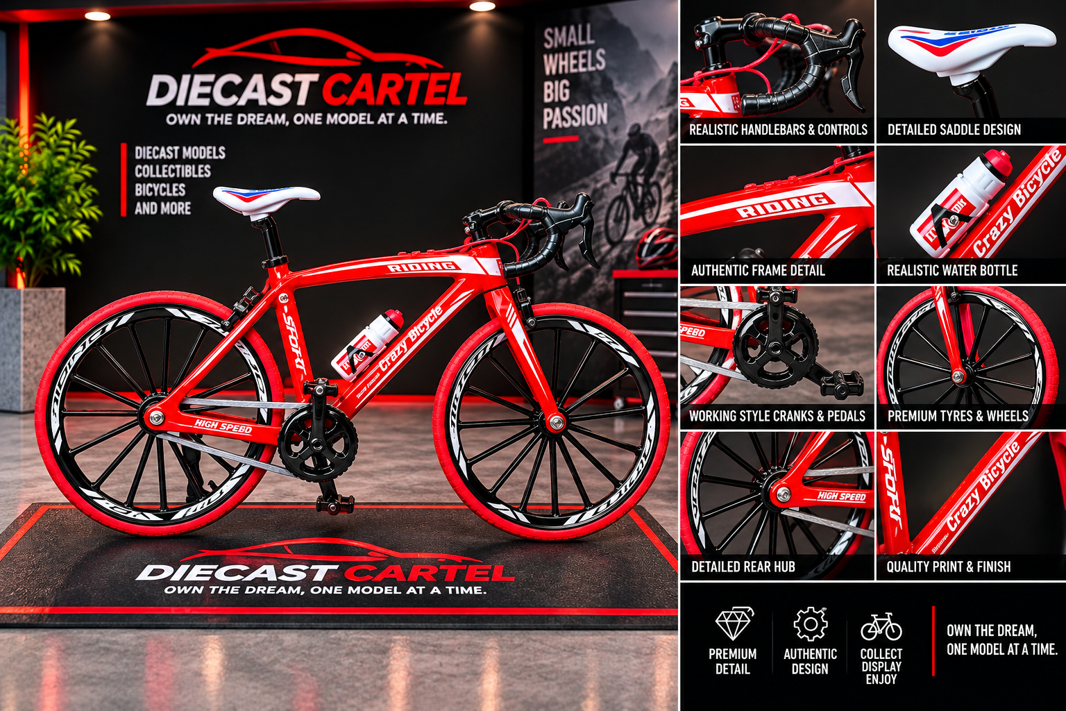 1:10 scale road racing bicycle model