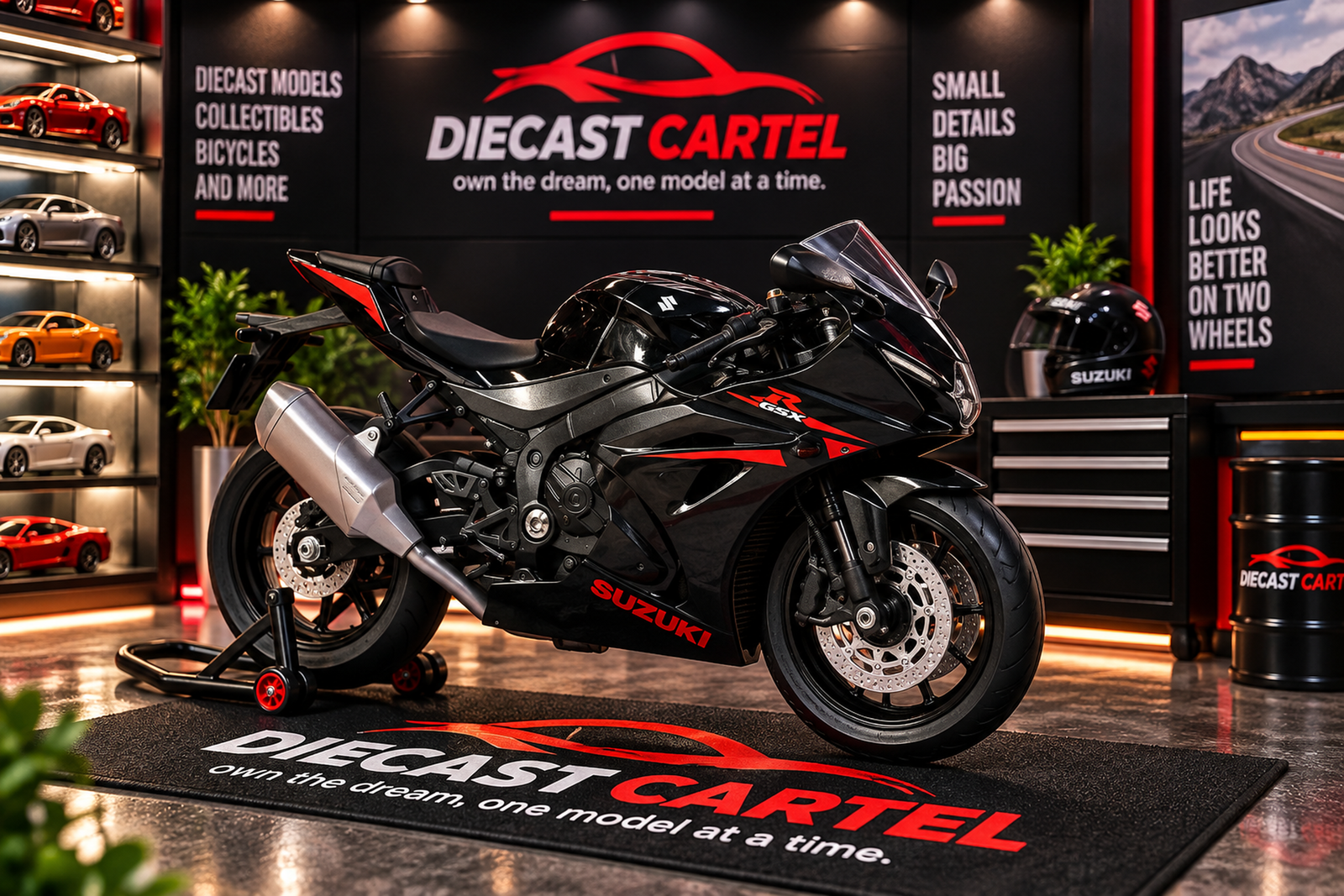 1:18 scale Suzuki GSX-1000R motorcycle model