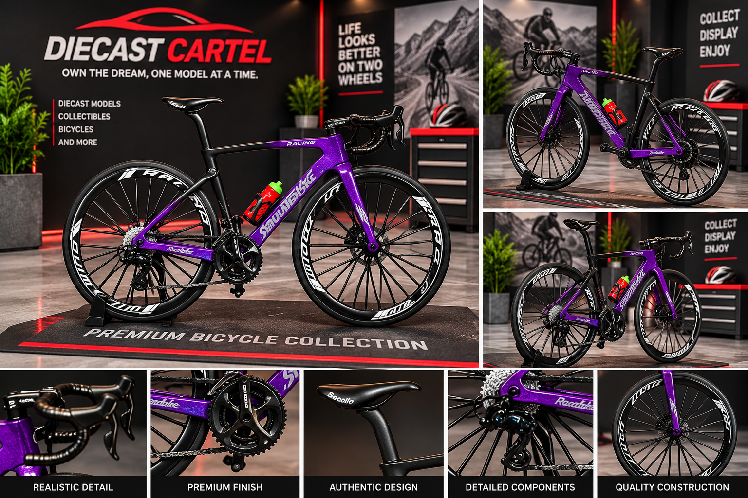1:10 scale road racing bicycle model
