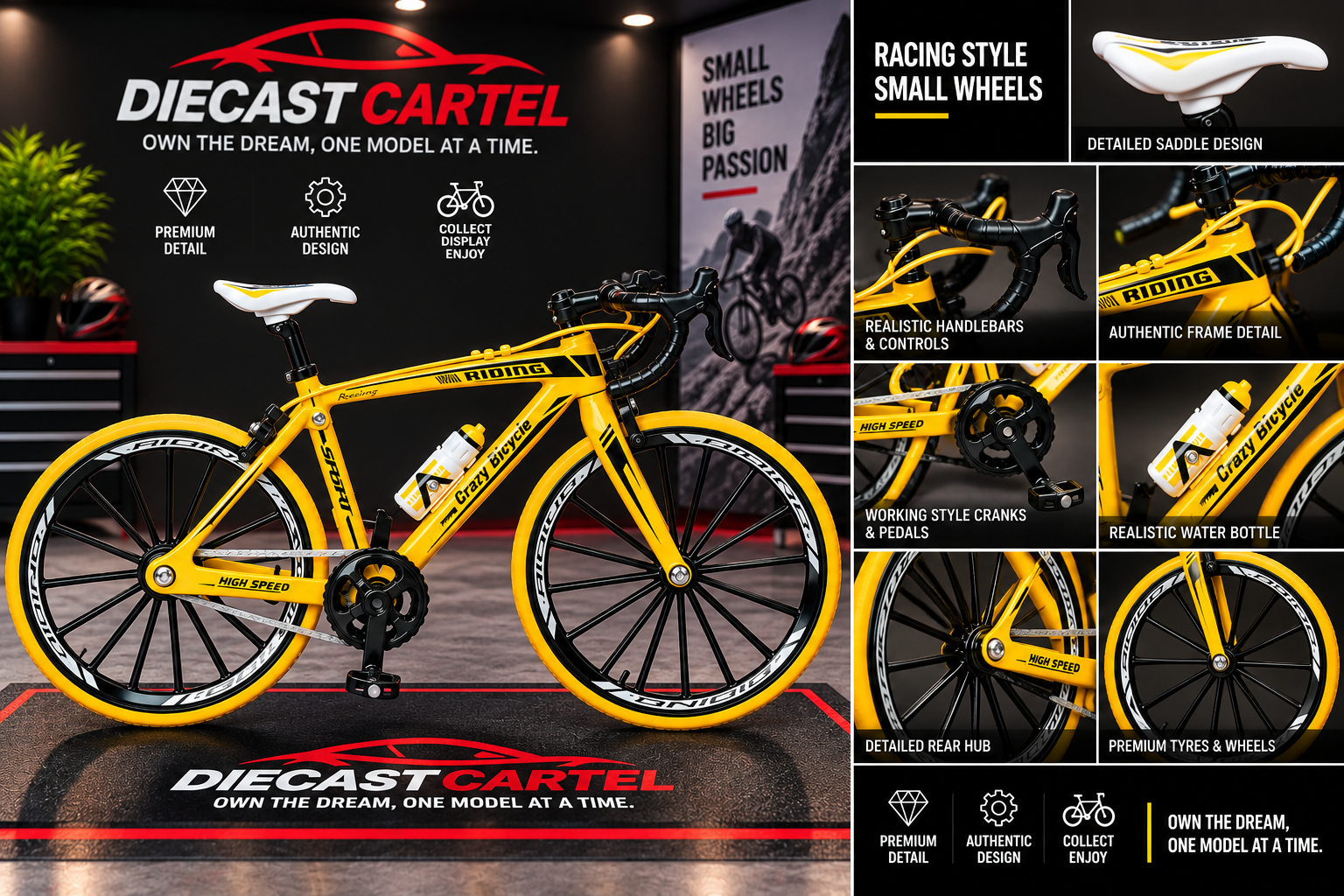 1:10 scale road racing bicycle model